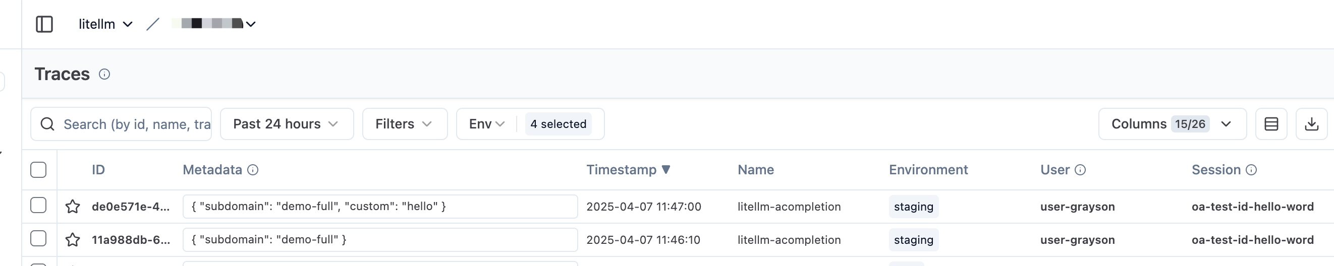 Langfuse Tracking Interface