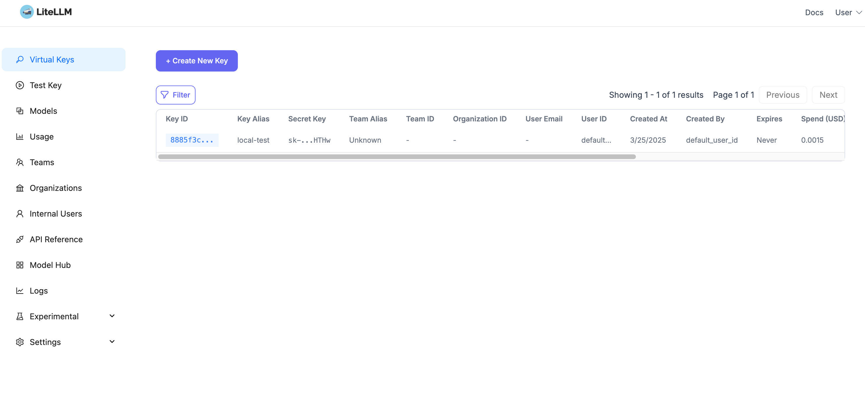Virtual Key Creation Interface